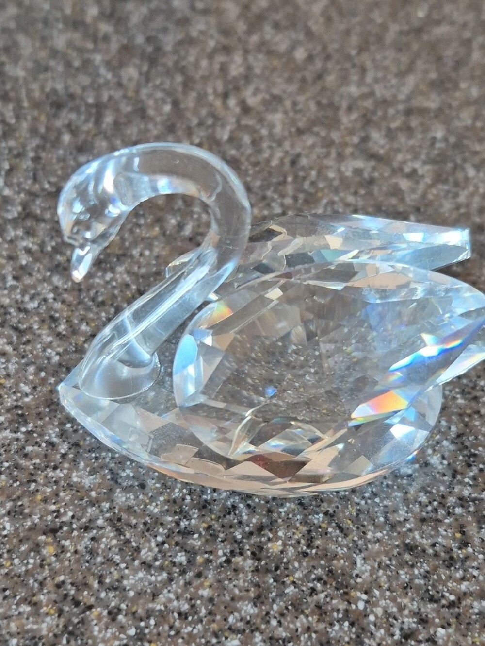 Swarovski Silver Crystal Faceted Clear Swan Figurine 7633 NR 050 000 w/ Box